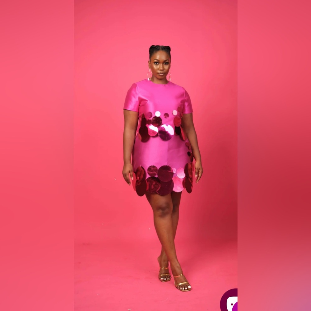 2PC Imad Eduso Hot Pink Abeni Top X Abeke Skirt Set